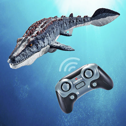 2.4G Remote Control Mosasaurus Dinosaur Pool Toy with Light and Spray Water for Birthday Gift