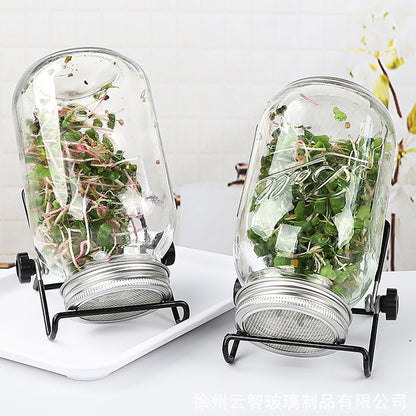 Stainless Steel Sprouting Lid with Mesh Filter for 32 oz Wide Mouth Mason Jars