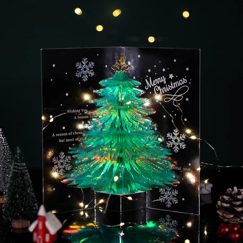 2 Pack 3D Papercut Christmas Tree Greeting Cards