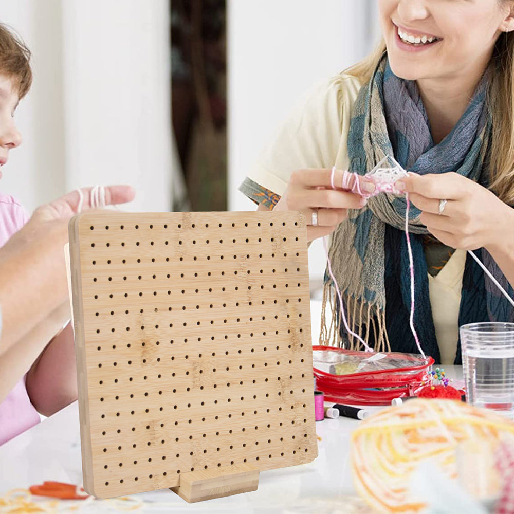 Needlework Blocking Board with 10 Rod Pins for Knitting and Hooking
