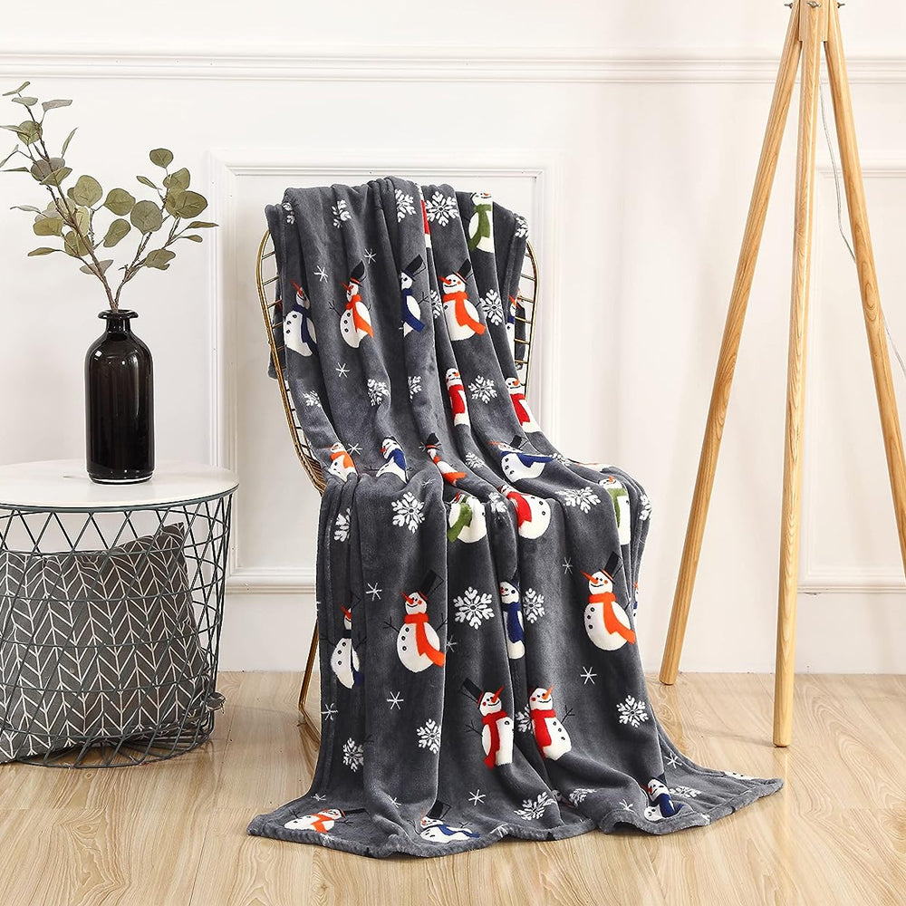 Christmas Prints Blanket Soft Throw Blanket Sofa Blanket All Year Round Home Decor Style 3