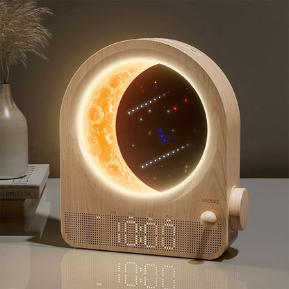 Sunrise Dual Alarm Clock with Moon Lamp Wake Up Light for Bedroom Use