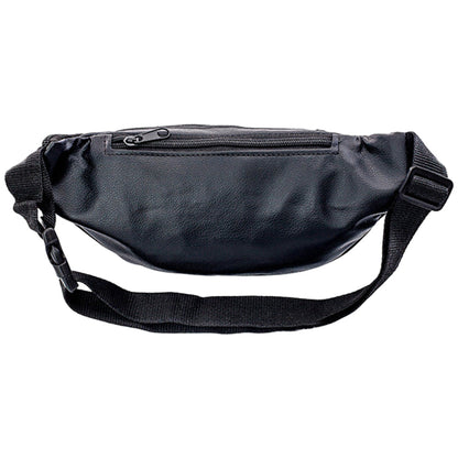 Multi-pocket Fanny Pack Leather Waist Bag Bum Bag Black
