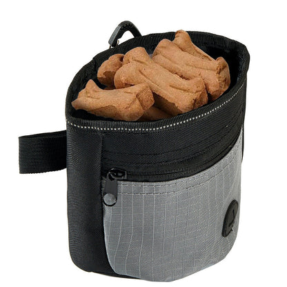 Hands-Free Dog Treat Pouch with Auto-Snap Closure Pet Snack Bag for Training Walking Black