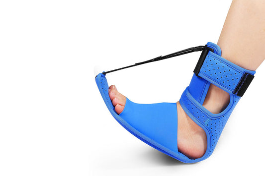 Upgrade Adjustable Plantar Fasciitis Night Splint Foot Drop Orthotic Brace-Blue