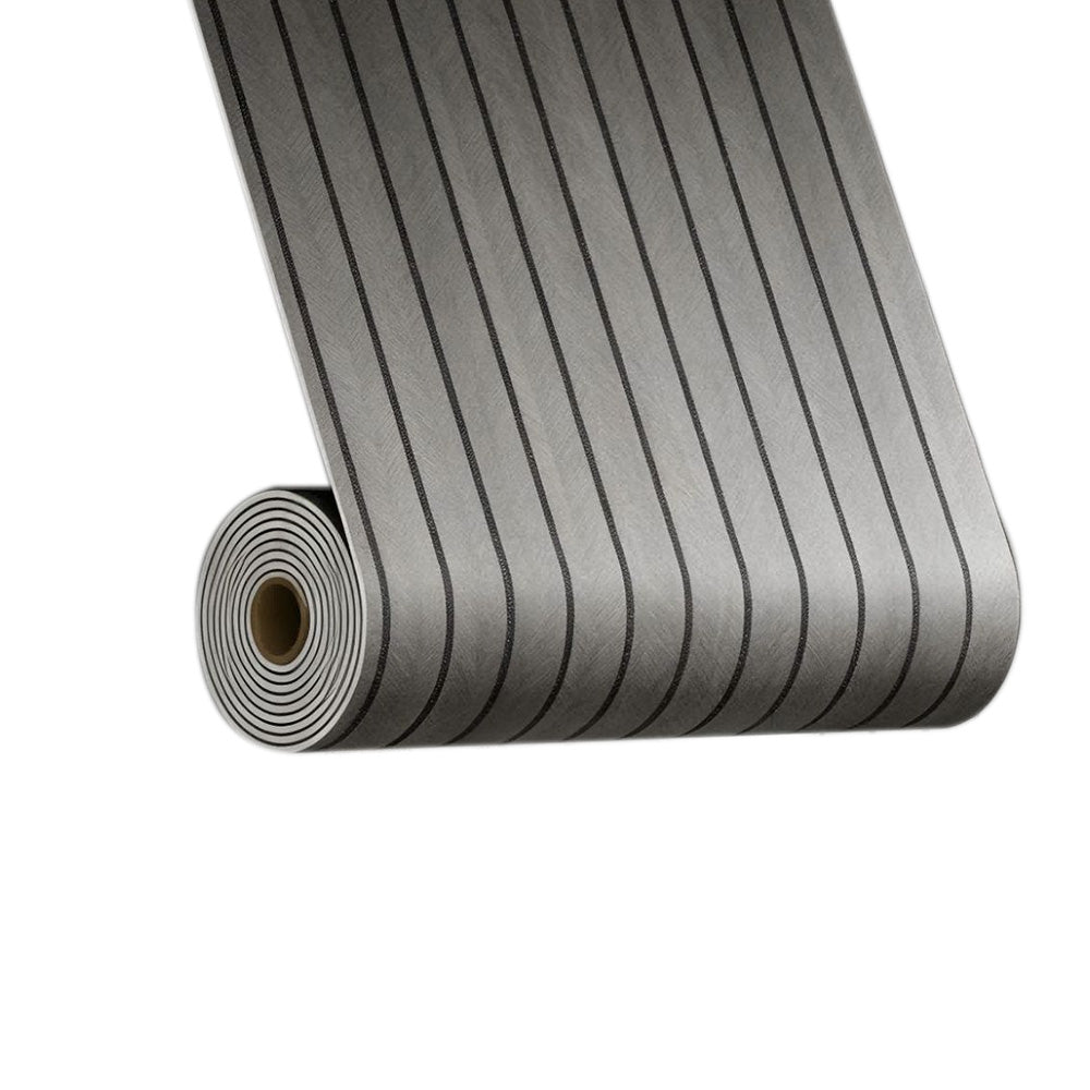 Self Adhesive PVC Slat Wall Panel with Faux Engineered Wood Grain - Grey