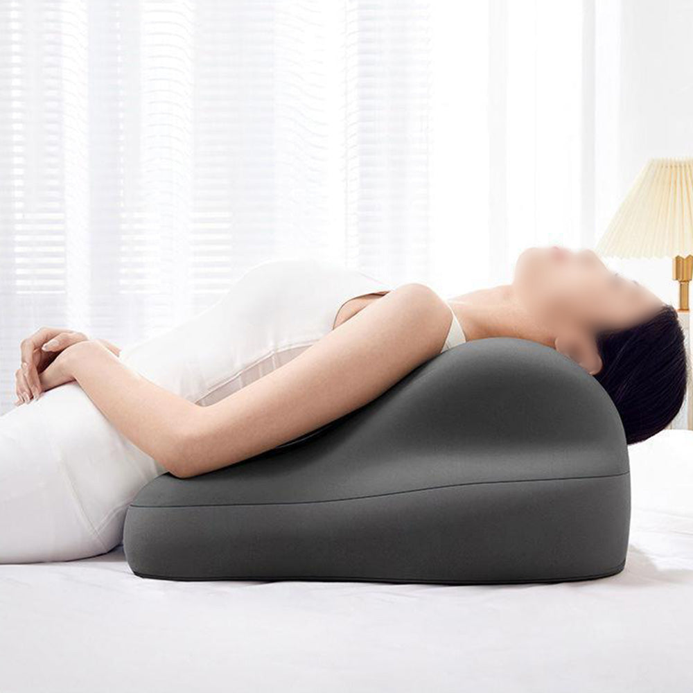Ergonomic Memory Foam Reclining Pillow Prone Reading Cushion for Bed and Sofa-Grey
