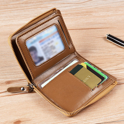 RFID Shielding PU Wallet Anti-theft Cash Credit Card Holder ID Purse Khaki