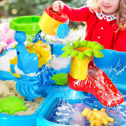 Sand Water Table Toy Set for Toddlers Outdoor Sand and Water Playing Beach Toys Style 1