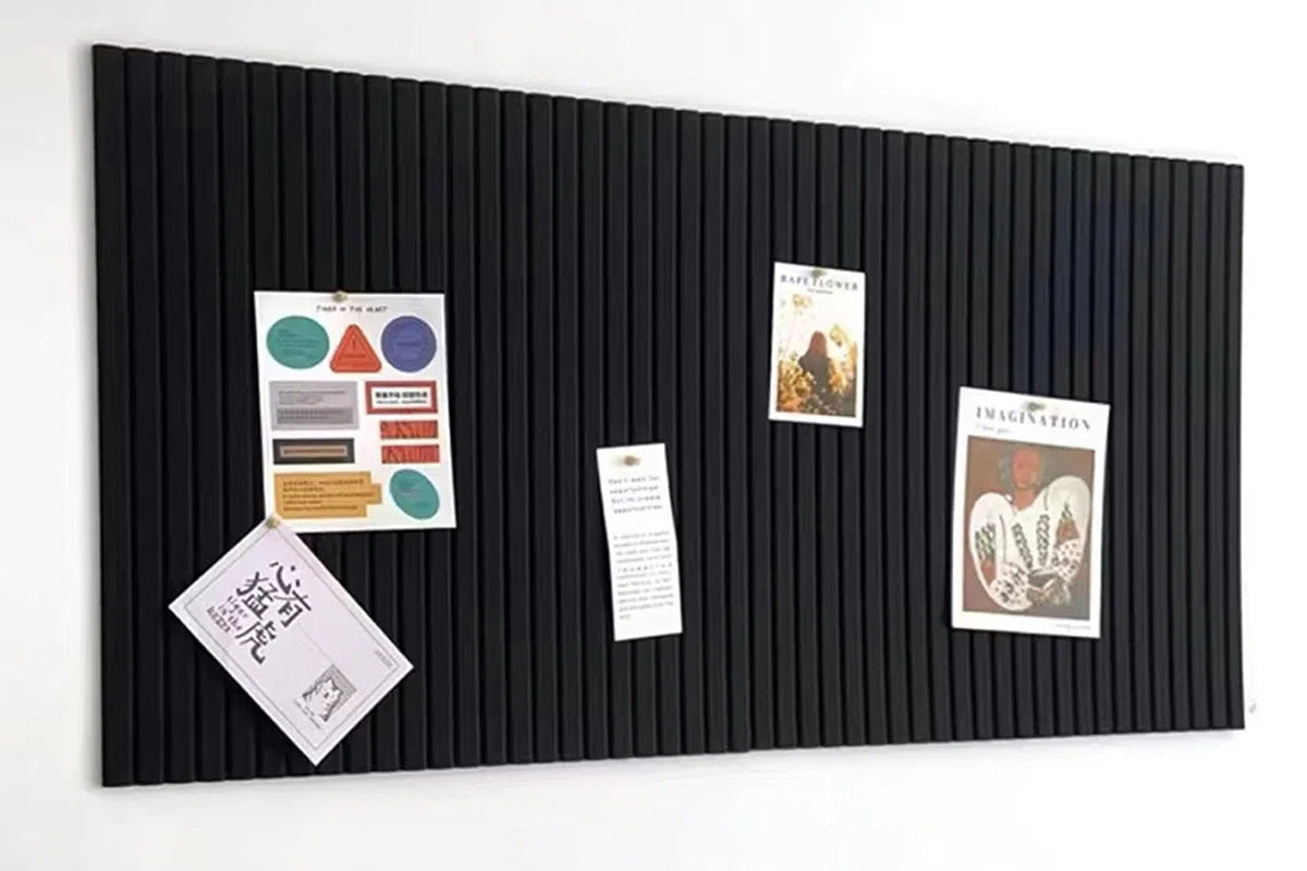 Felt Wall Tiles Self Adhesive Felt Bulletin Board Tiles Push Pin Organizer Board -Black