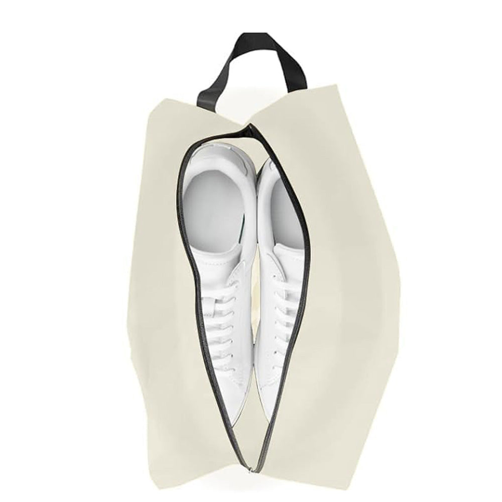 4Pcs Water-Resistant Travel Shoe Storage Bags-Cream