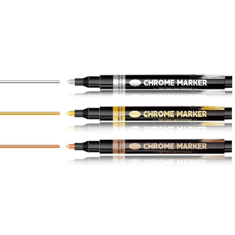 3 Colors Chrome Plating Paint Marker Pens Set
