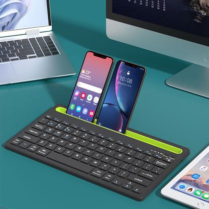 Wireless Keyboard with Phone and Tablet Stand for Windows MacOS iOS iPad-Green
