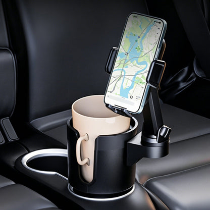 2 in 1 Car Cup Holder Phone Mount Long Arm 360 Degree Rotation