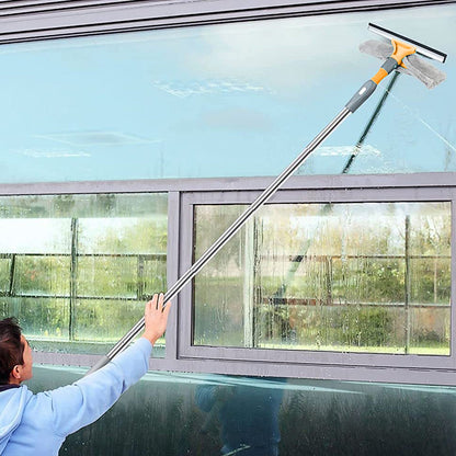 2 in 1 Window Cleaning Tool Squeegee Window Cleaner Kit with 2 Microfiber Cloths Style 1