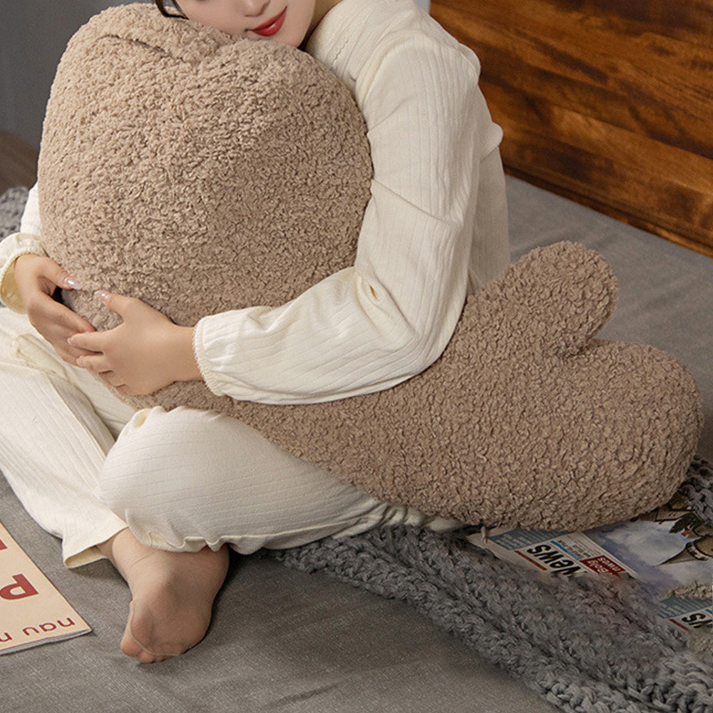 Fluffy Backrest Reading Pillow Lumbar Support Chair Cushion with Arms Coffee