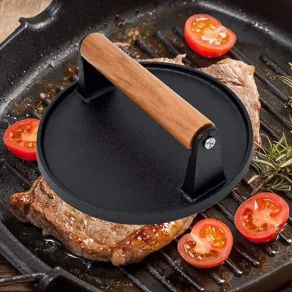Smash Burger Press Kit With Stuffed Mold And Cast Iron Burger Press And Sauce Brush
