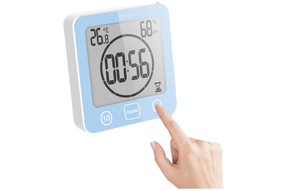 Water-Resistant Digital Bathroom Shower Clock Timer - Blue