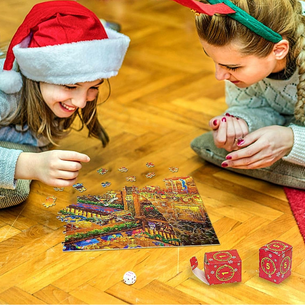 1008Pcs Advent Calendar Jigsaw Puzzles 24 Days Christmas Countdown Puzzles Christmas Gift