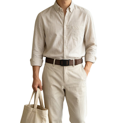 Double Layer Thickened Tactical Belt with Automatic Buckle - Coffee