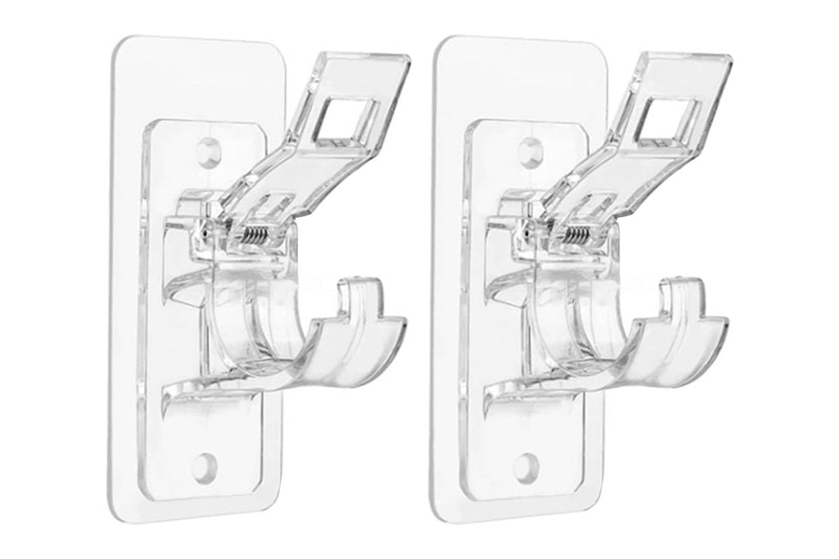 4 Piece Self Adhesive Curtain Rod Brackets Invisible Holders - Clear