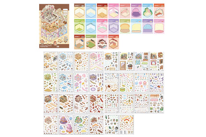 DIY Sticker Kit 3D Miniature Scene Stickers with 20 Cartoon Stickers for Adult Little Ones