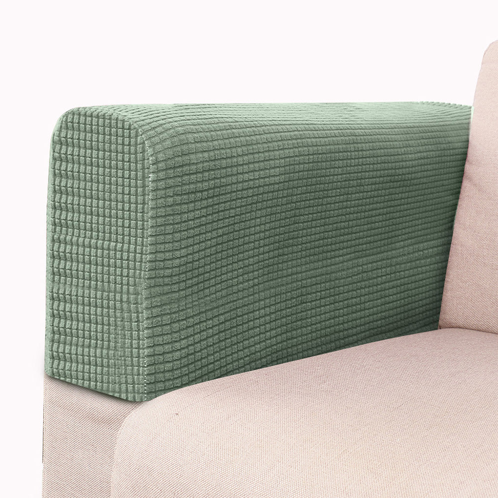 2PCS Universal Chair Arm Protector Covers Armchair Slipcovers Furniture Protector-Light Green