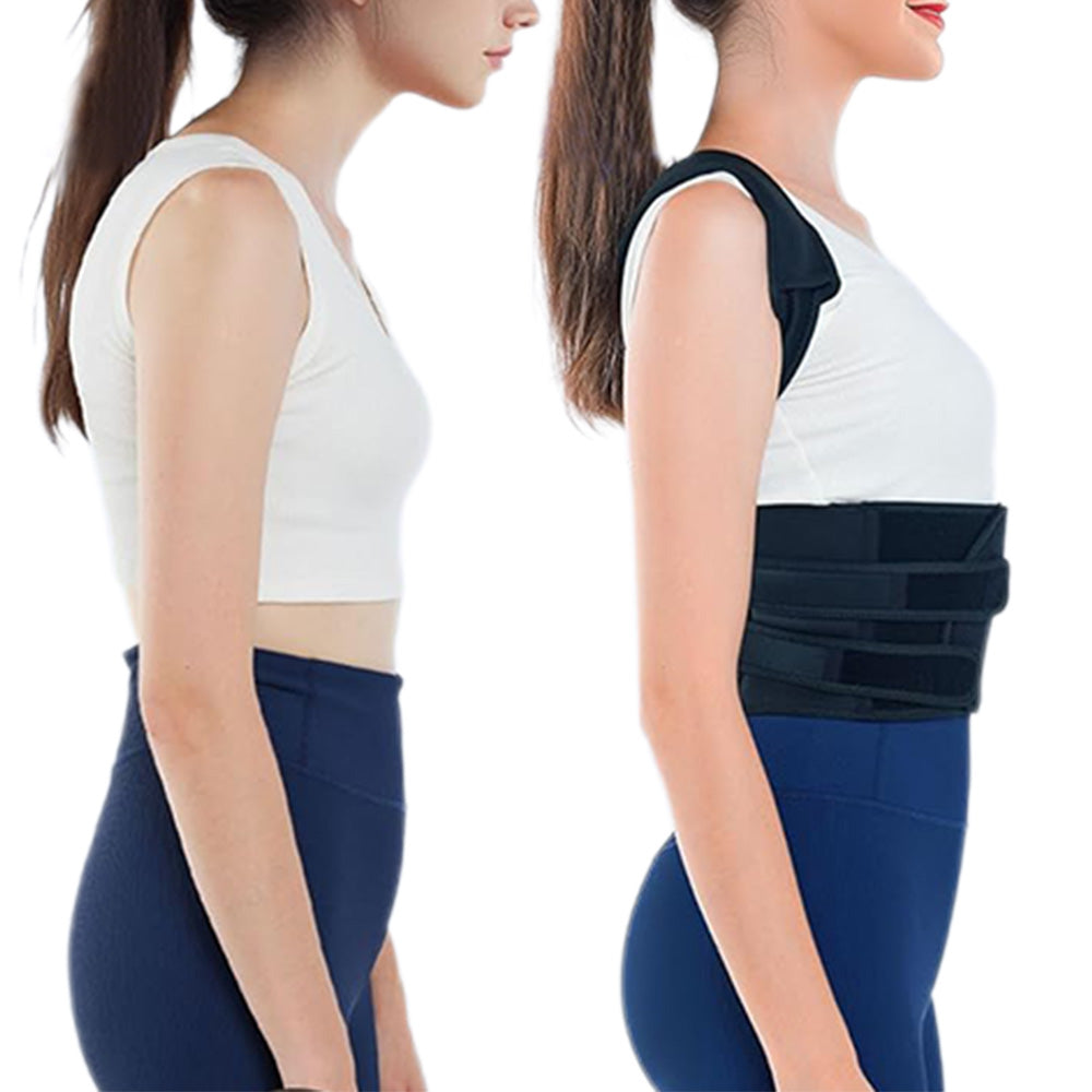 Posture Corrector  Adjustable Back Brace Support Strap Black