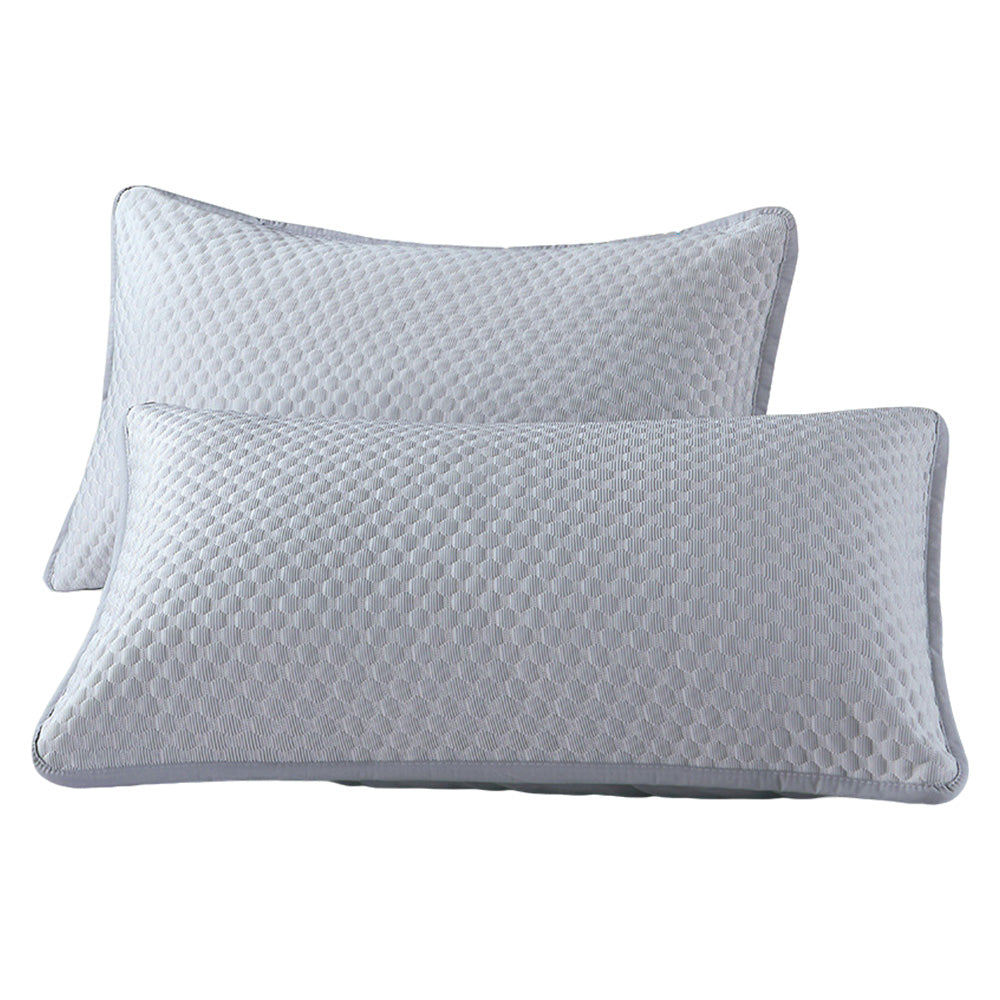2 Pack 48x74cm Textured Cooling Polyester Pillowcases - Grey