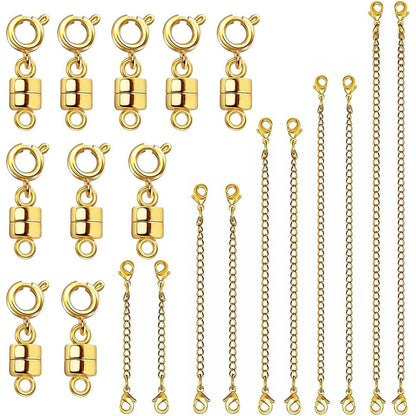 20Pcs Set Necklace Extenders and Clasps for Bracelet Chain Extension Jewelry Repair Kit Gold