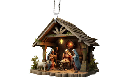7Pcs 2D Christmas Nativity Scene Ornaments the Birth of Jesus Decor