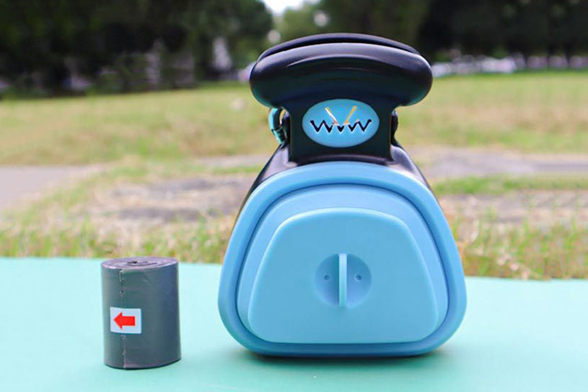 Handheld Pet Pooper Scooper Easy Pickup Cleaner Foldable Pet Poop Grabber -Blue