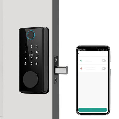 Smart Keyless Door Lock Fingerprint Password Card App Control Auto Lock