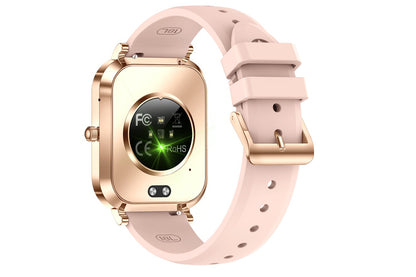 Smart Watch Bluetooth Call Make Calls Musics Fitness Tracker Heart Rate Sleep Monitor -Pink
