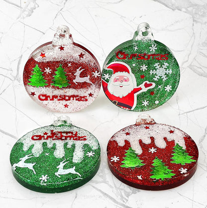 3 Pack Christmas Resin Molds Silicone Ornament Pendant