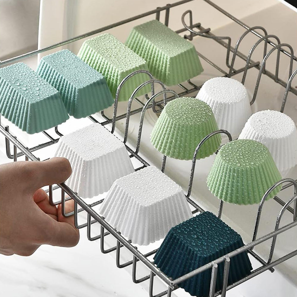 24-Pack Silicone Cupcake Baking Cups ââ‚?Mixed Colors & 3 Shapes