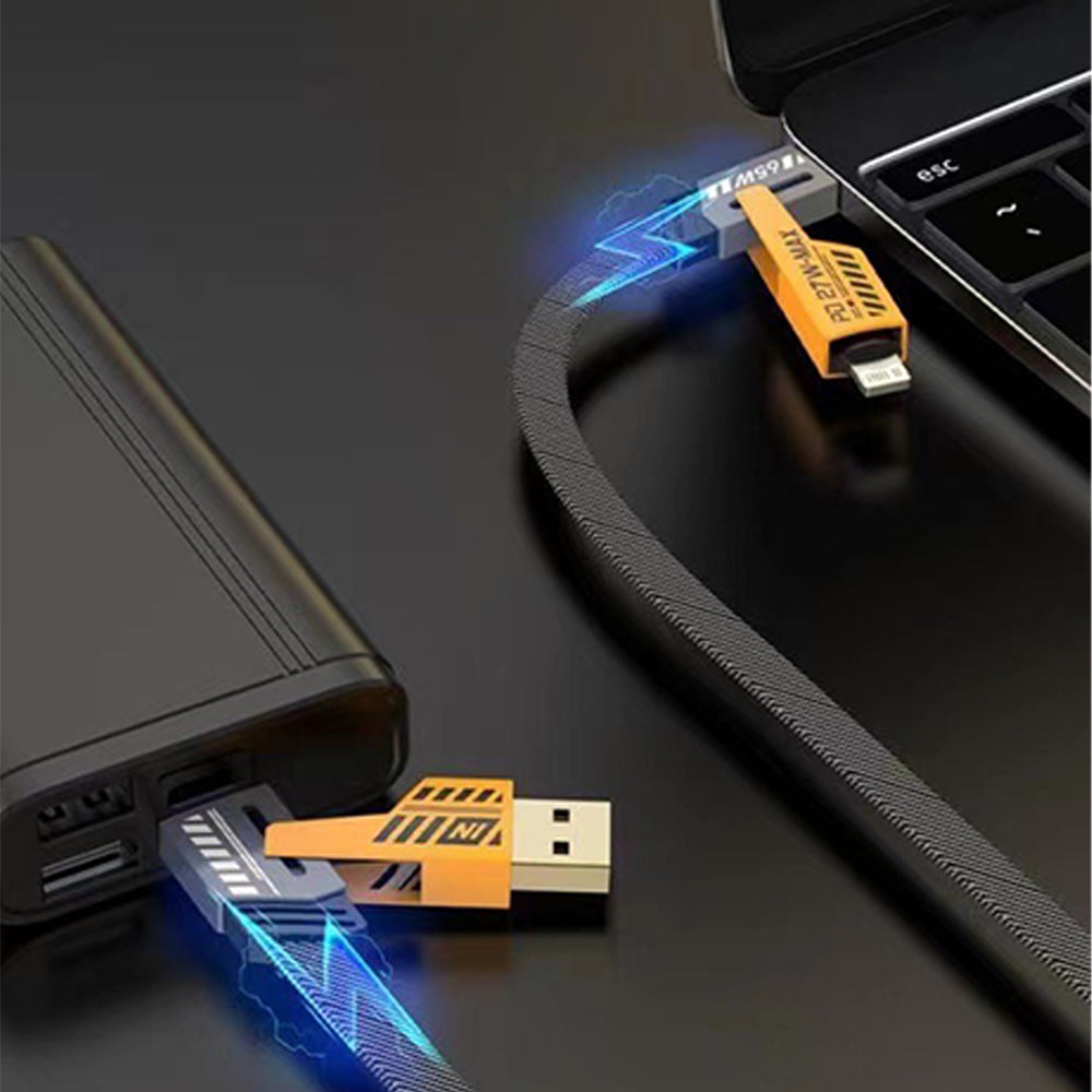 2Pcs 65W 4-in-1 Charging Cable