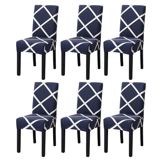 6pcs Chair Slipcovers Removable Universal Stretch Elastic Chair Protector Covers -Style 1