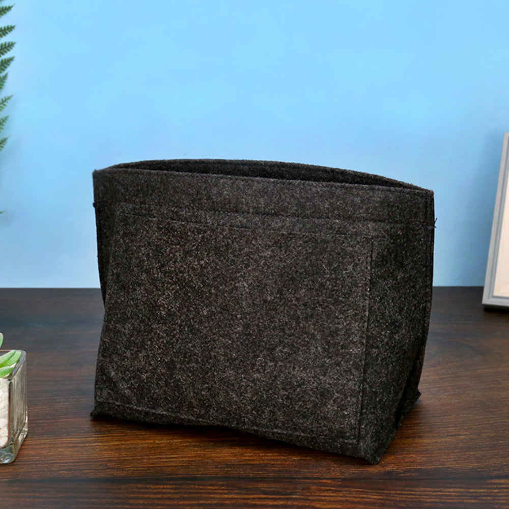 Felt Purse Insert Organizer Interior Zipper Storage Bag for Handbag Tote Bag Insert Bag Black