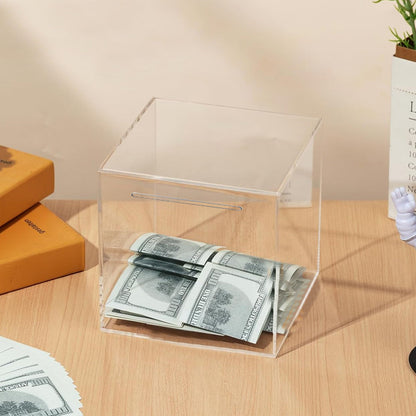 Clear Acrylic Piggy Bank Must Break to Open Money Box