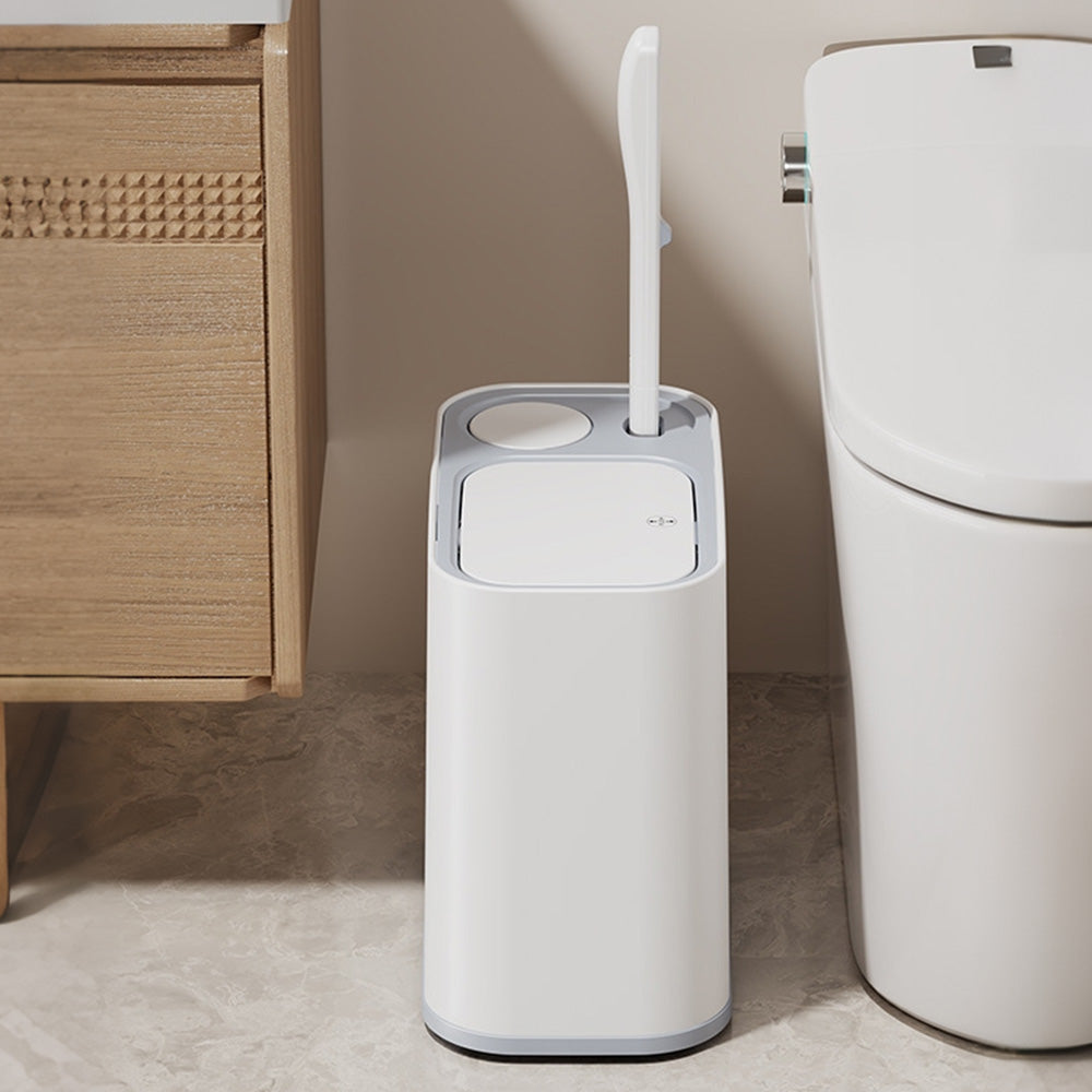 5L Wheeled Bathroom Bin with Toilet Brush