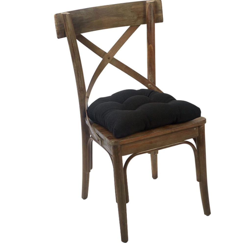 2Pcs Dining Chair Cushions Office Chair Seat Pad Backrest Pad Black