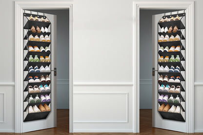 2pcs Fit 20 Pairs Over the Door Shoe Organizer for Closet with Large Deep Pockets 10 Tier Shoe Holder Hanging Boots Storage