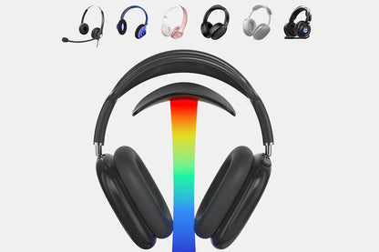 Headphone Stand with Wireless Charger Gaming Headset Stand with RGB Light for Airpod Pro iPhone Samsung -Black