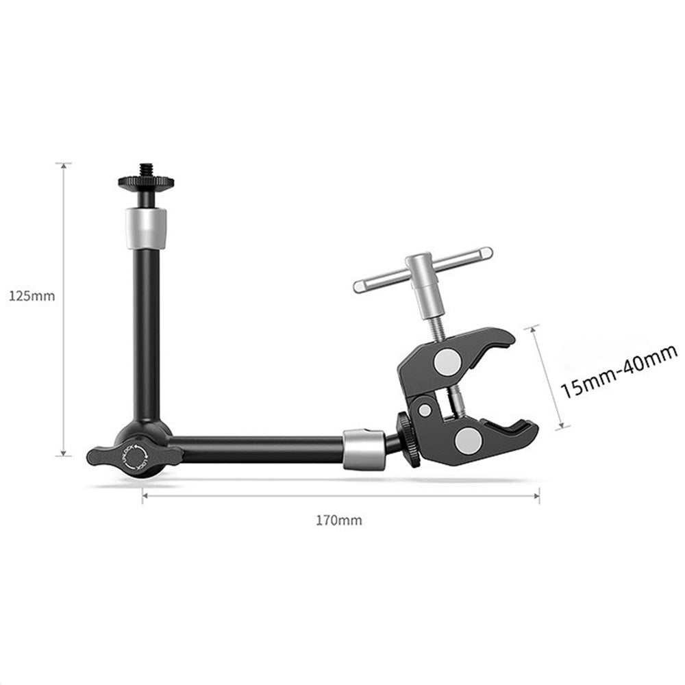11 Inches Adjustable Articulating Arm  with Clamp for SLR Camera LCD Monitor