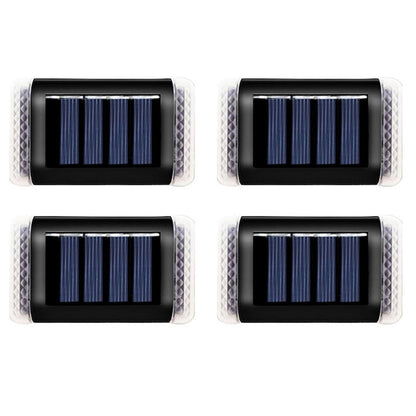 4Pcs Solar Powered Wall Lights Water-Resistant Garden Door Fence Decorative Lights - White