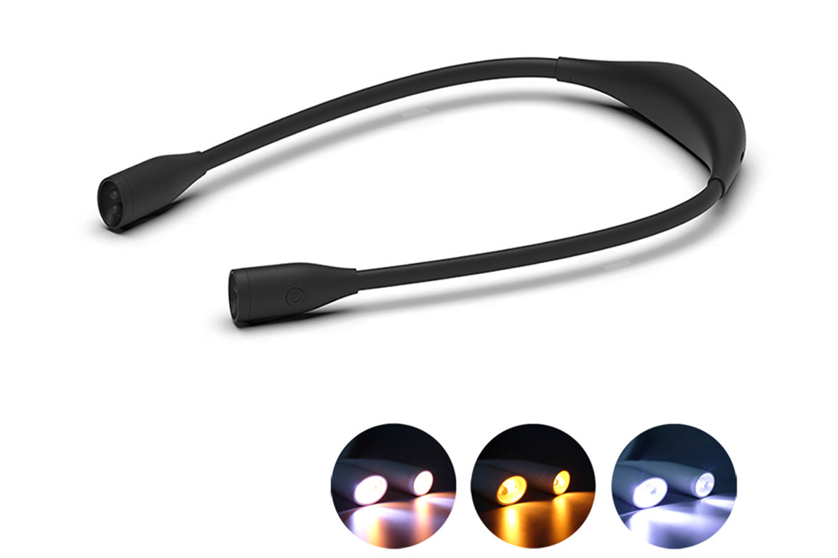 Double Head Flexible Neck Holding Light - Black