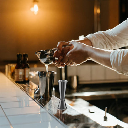 Stainless Steel Double Jigger Cocktail Bar Measuring Cup - Black
