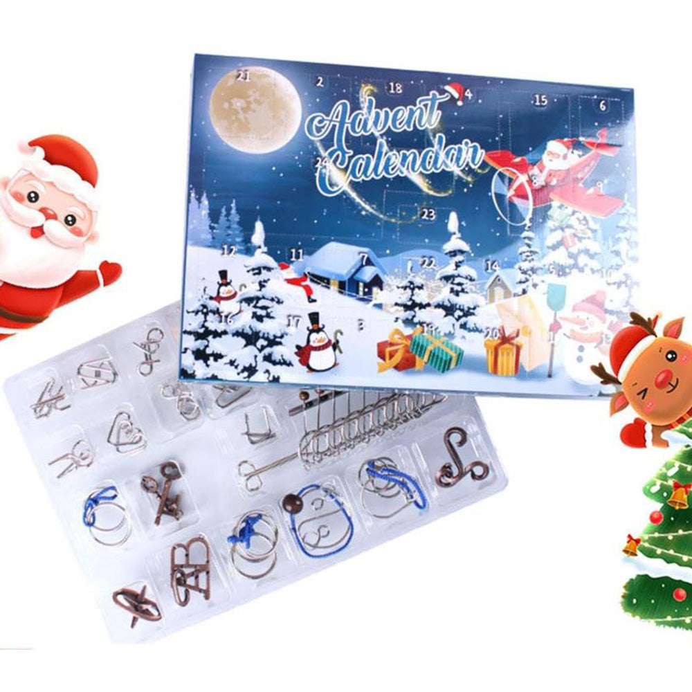 24 Days Jigsaw Advent Calendar 2024 Brain Teaser Puzzles Toys Kit Xmas Countdown Calendar