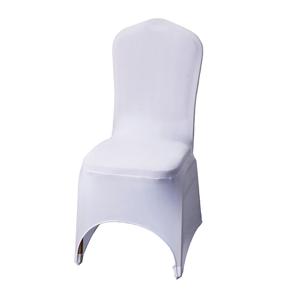 2Pcs Stretch Solid Colour Chair Cover for Wedding Party Decoration -White